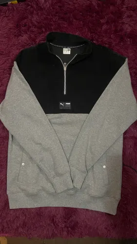 Moletom puma vintage raro 1/4 zip veludo cotelê y2k
