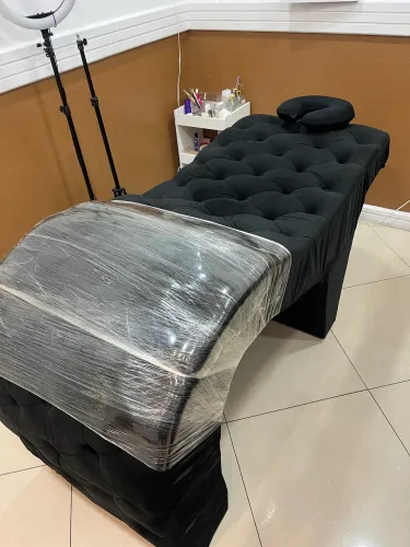 Maca luxo  estética preta de camurça com escadinha