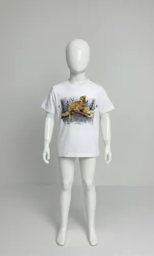 Camiseta Infantil De Algodão Branca Pantanal 12 *NOVA