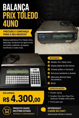 Balança Eletrônica Prix Toledo 4Uno - Perfeito Estado ( Funcionando)
