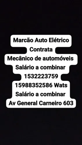 Mecânico ou Eletricista de autos 