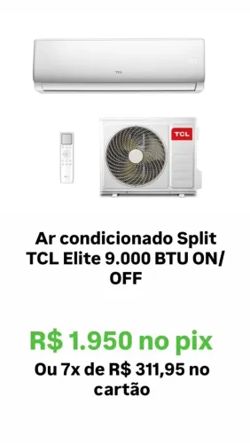 Ar condicionado TCL 9000 Btu 2 anos de garantia