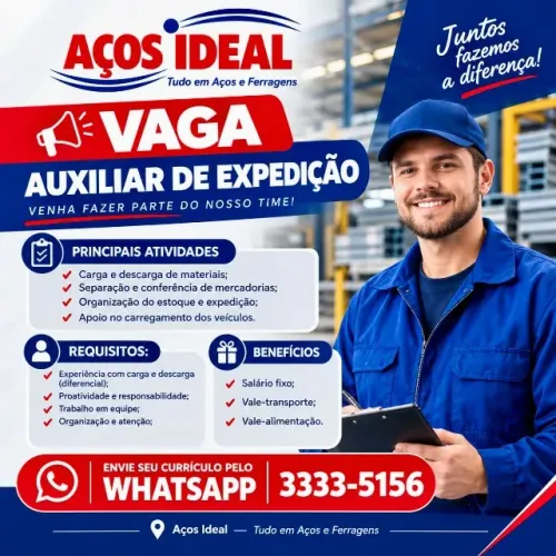 OPORTUNIDADE DE EMPREGO!