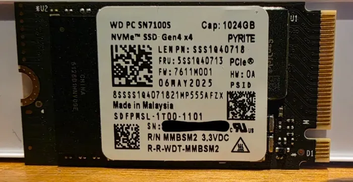WD NVMe 2242 SN7100 1TB Legion Go