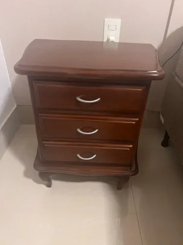 cama mais colchão com 2 criado mudo - conjunto MADEIRA
