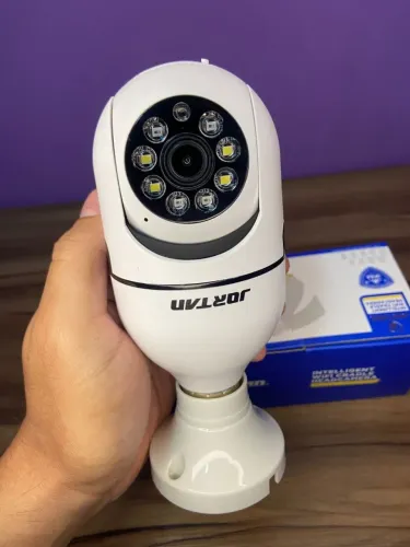 Câmera Ip Lâmpada Wifi Preta Full Hd Visão Noturna Yoosee - JT-8177 Jortan