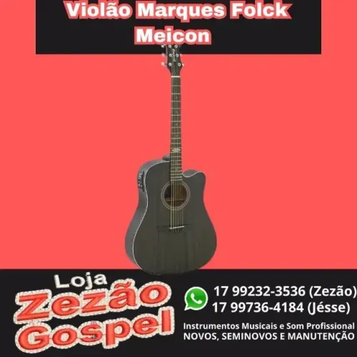 Violão Marques Folk Meicon Eletrico com afinador zero na caixa