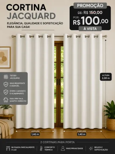 Cortinas de porta ou janelas com entrega grátis em toda Manaus