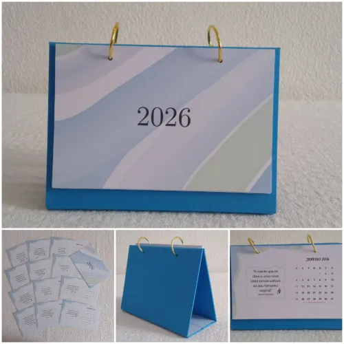 Calendário cartonado permanente - Argolado 2026