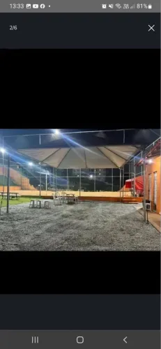Tenda piramidal 6x6 com calha e iluminação 