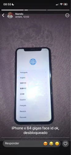 iPhone X em ótimas condições pegando tudo normalmente