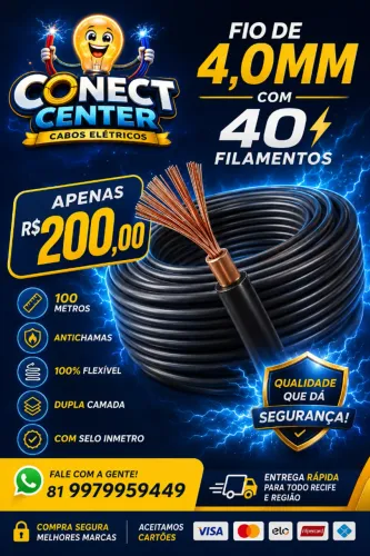 Fio Flexível 4,0 mm 100 Metros 40 Filamentos