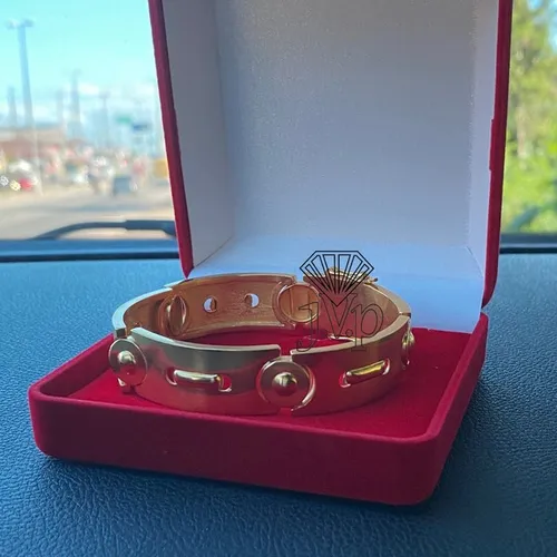 Bracelete prata banhado a ouro18k 