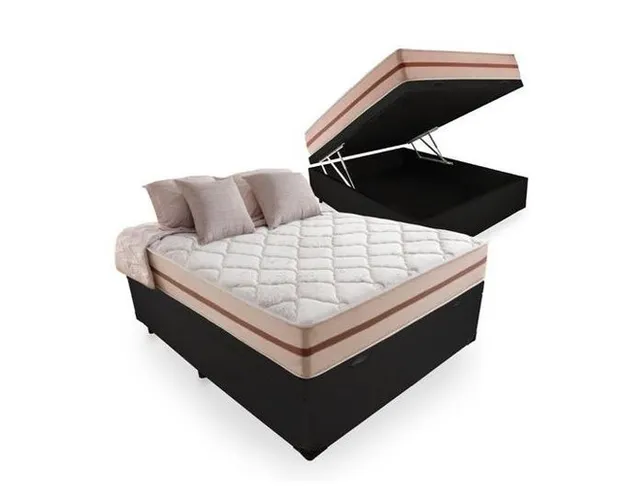 Quarto cama casal box baú colchão+base 
