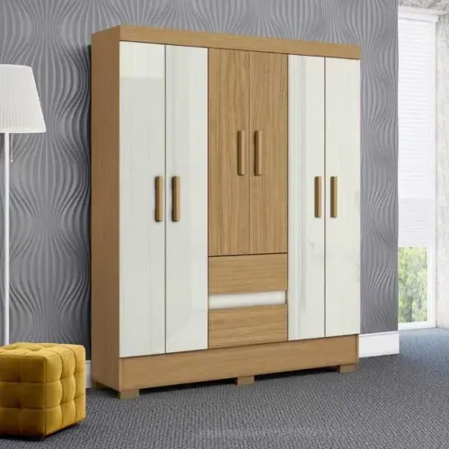 Guarda Roupa Casal 6 Portas 2 Gavetas com Pés Super Lindo Fazemos Entrega