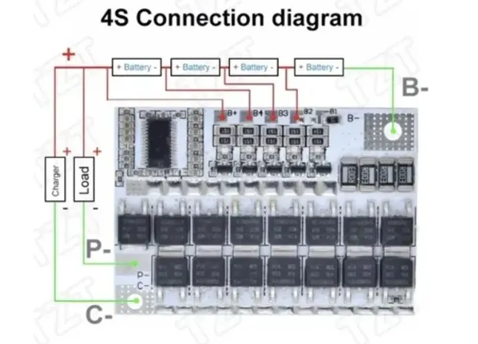 Bms Placa De Proteção Bms 4S 16.8V 100a Balanceada Li-ion Bateria De Lítio COD-AM406 
