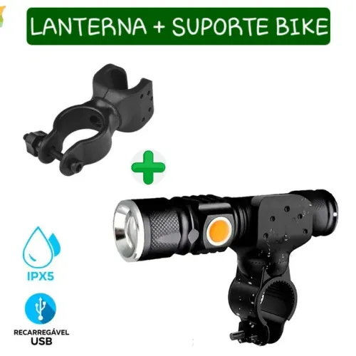 LANTERNA DIANTEIRA BIKE COM SUPORTE