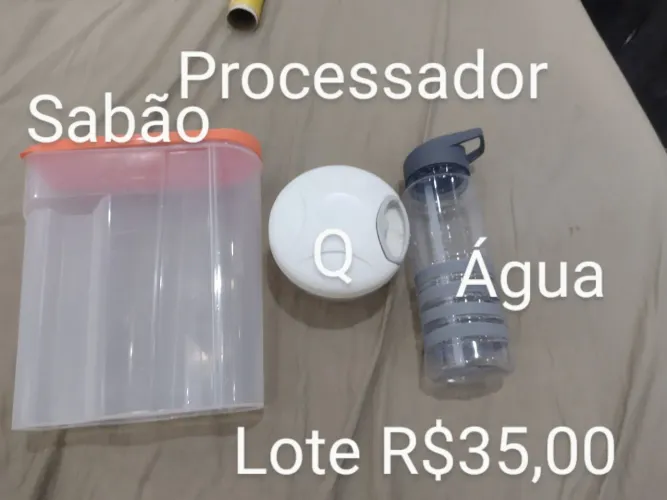 Kit de Cozinha - Processador, porta Sabão e Garrafa de Água