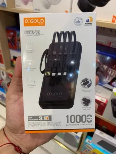 PowerBank 10000mAh A'Gold BTE-18 - Novo Lacrado - Somos Loja Fisica