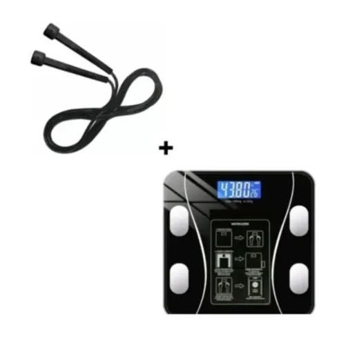 Balança de bioimpedância + Corda de pular 