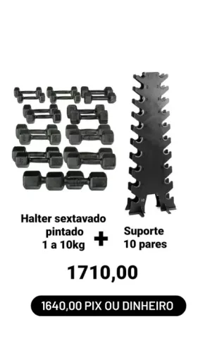 Halter sextavado pintado 1 a 10