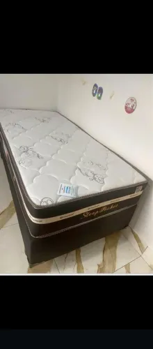 Cama solteiro box e colchão
