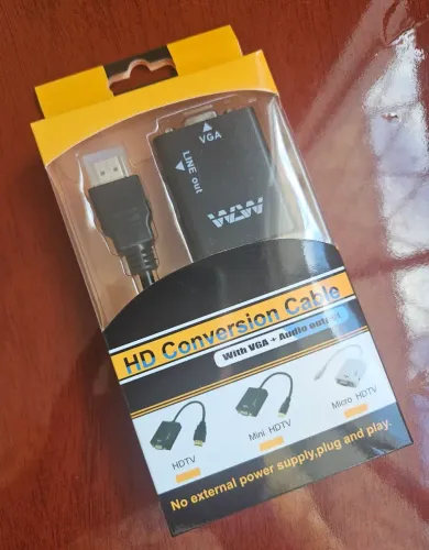 Adaptador Conversor HDMI para VGA c/ Áudio (Novo)