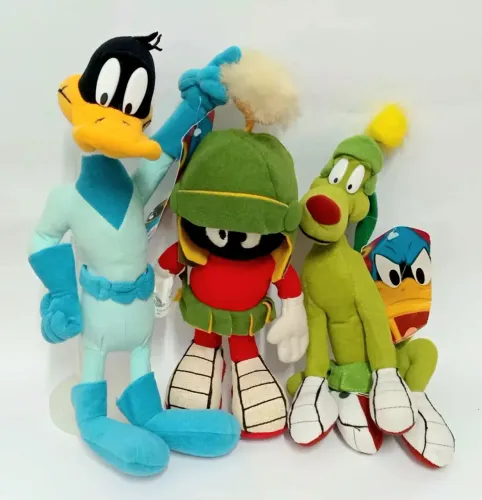 Pelúcias Patolino Duck Dodgers, Martin Marciano e K-9 importados originais 
