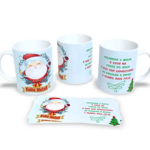 Caneca de Porcelana Estampa de Natal Lembrança Especial