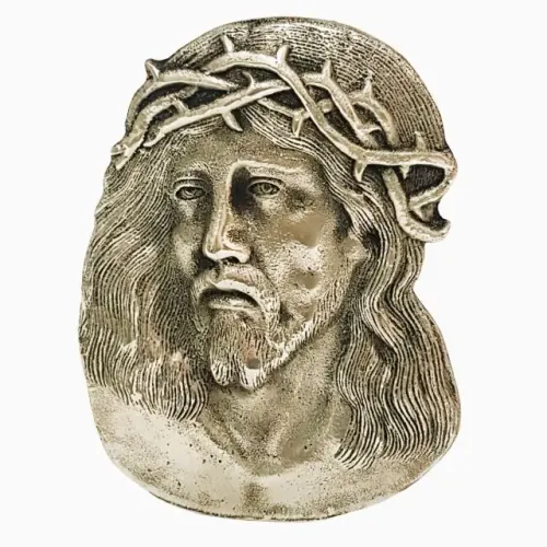 Escultura Parede Metal Espessurado A Prata Imagem Cristo  *Descrição