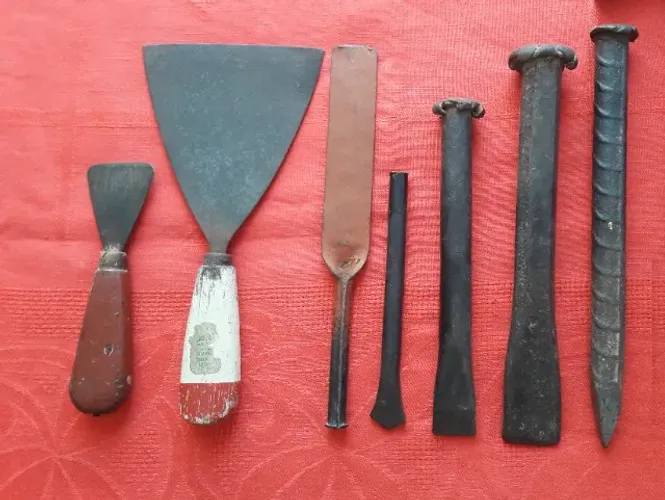 Diversas ferramentas usadas e conservadas
