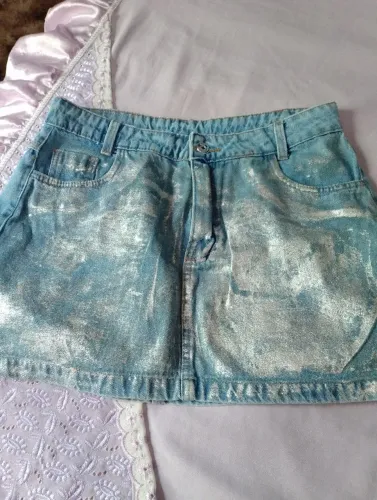 Saia jeans azul