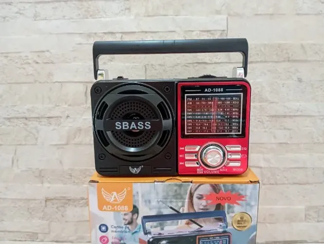 Rádio Retrô Bluetooth Portátil Mp3 Cartão Sd Pen Drive Am Fm