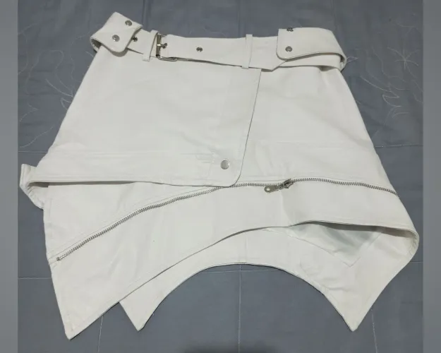 Saia de couro assimetrica Aliexpress 