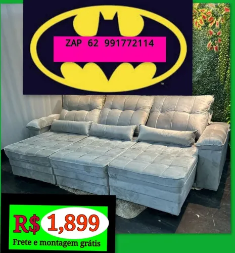 Sofá Retrátil e reclinável GIGANTE 2.90 Largura aberto 1.80