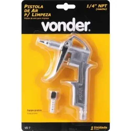 Pistola de Ar Para Limpeza, Rosca 1/4" NPT, com Gatilho, VD 7, VONDER