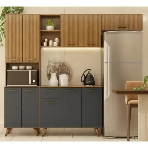 ?Cozinha Amélia: Design Ripado e Acabamento Premium que Transforma Seu Espaço?