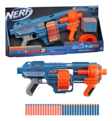 Lançador De Dardos Nerf Elite 2.0 Shockwave Rd-15 Laranja