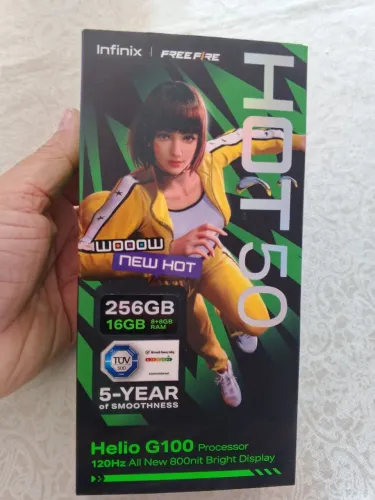 Hot 50 Freefire 256gb tela 120hz e 8 ram