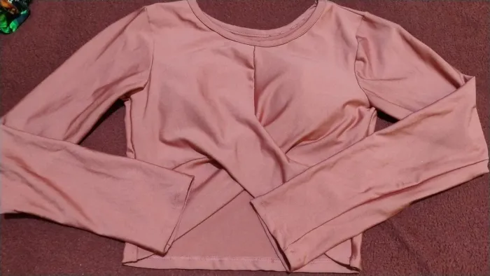 Blusa de manga comprida rosa