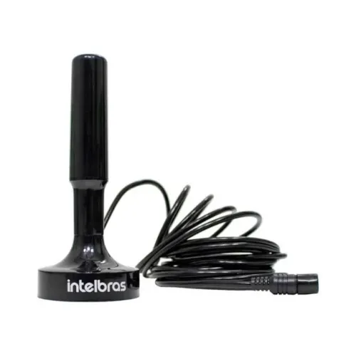 Antena Digital Televisão Hd tv Interna Fio 2,5m Base Imã Uhf Intelbras
