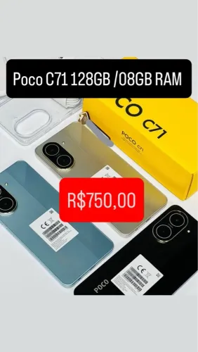 Poco c71 4G 128GB / 04GB RAM Novo Custo Benefício Capa Película Fone + Entrega Grátis 