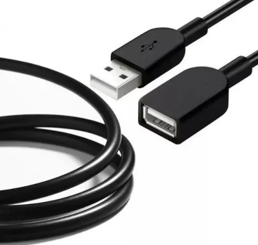 Cabo Extensor USB Macho Fêmea 3M USB 2.0 c/ Filtro 3 Metros Preto