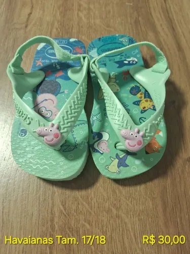 Chinelos Havaianas Peppa Pig Infantil Tamanho 17/18