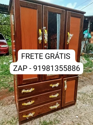 Guarda roupa de solteiro 3 portas madeira Ypê NOVO!