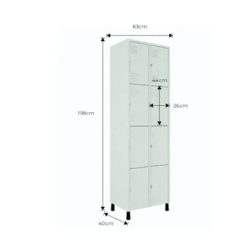 Roupeiro aço nobre com 8 portas-vestiário -nobre