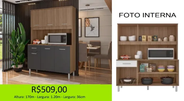 Cozinha compacta com pés