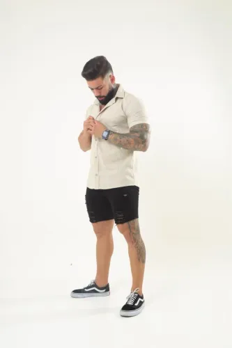 Camisa linho slim