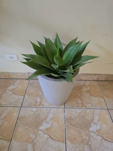 Planta agave de silicone com vaso 0,57 altura