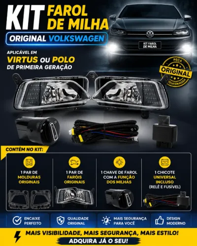 Kit farol de milha Volkswagen Virtus / Polo
